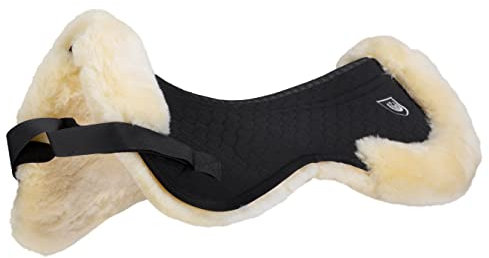 Werner Christ Lammfell Sattelpad Rand Ultra Grösse Tasche anatomische Sattelkissen aus echtem medizinischem Fell, in schwarz, Größe: Warmblut