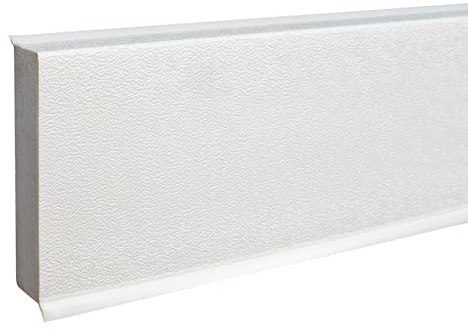 PROVISTON - Kunststoff Sockelleiste aus Hartschaum PVC - Weiß - 12 x 60 x 2500 mm - genarbt - wasserfest - einfache Montage