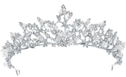 Tiara di Cristallo per Sposa, Tiara Corona di Cristallo Strass Diadema con Pettine Matrimonio Strass Diadema Nuziale Matrimonio Nuziale Prom Compleanno Diadema Partito