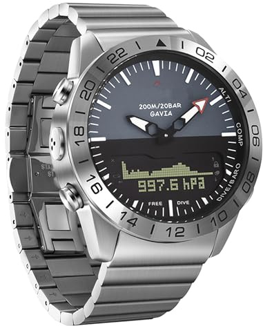 Dive Watch for Men 20ATM Waterproof Diving Wrist Watch for Altimeter Barometer Compass Thermometer Stopwatch Countdown Pedometer Calorie Counter Survival Watch Stainless Steel Outdoor Watch