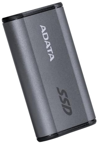 ADATA Elite SE880 1 TB Portable Solid State Drive - External - Titanium Gray - USB 3.2 (Gen 2) Type C - 2000 MB/s Maximum Rea
