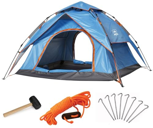 Modern Outdoor Living Tent Instant Easy to Pop Up Water Proof 2-4 Man Person Double Layer Camping Fishing/Music Festival Shelter & Compact Travel Carry Bag, Green