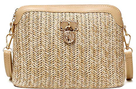 XIANXIAN Stroh Umhäntaschen Frauen Stroh tch Taschen Strandtasche Strohtasche Crossbody Strand Tasche for Damen Mädchen Frau Umhäntasche