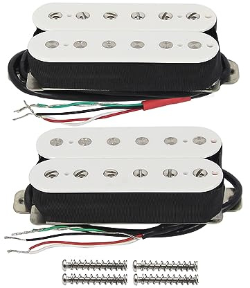 FLEOR Alnico 2 Humbucker pickup HBA2 elgitarr humbucker hals och bro pickup set, vit