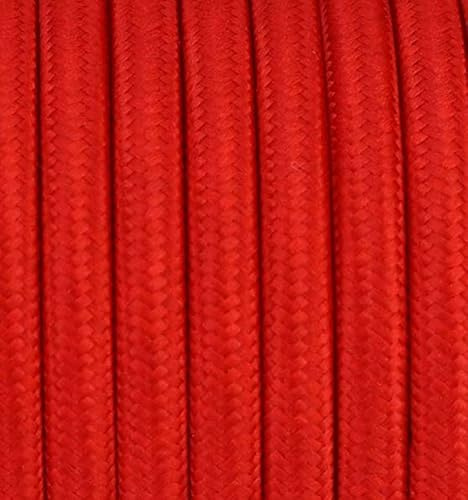 10 Meter 2 - adrig Textilkabel Stoffkabel Pendelleitung Lampenkabel Textile Cable 2x0,75 2G0,75 rot