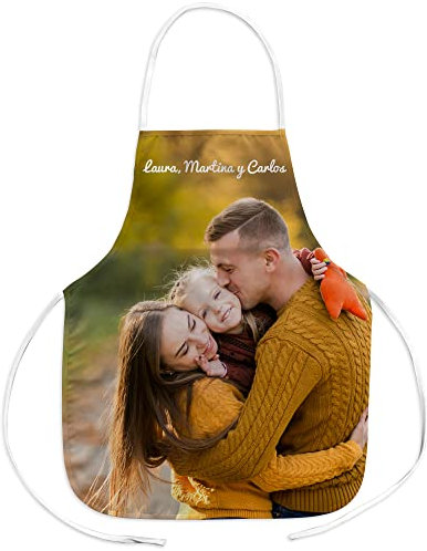 LolaPix Delantal Personalizado Mujer Hombre. Delantal Cocina Hombre. Regalo Personalizado Mujer. Delantales Personalizados. Regalos Cocineros. Regalo amigo invisible. Delantales Originales 75x63cm