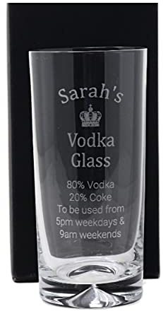 Personalised Dimple Highball Glass - Vodka % Design (Cardboard Gift Box)