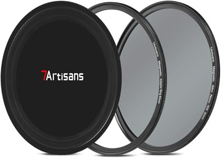 7artisans Filtre Nanomagnétique Filtre UV Réducteur de Lumière Filtre ND/Filtre Polarisant CPL/Filtre Dégradé GND/Filtre Antibrouillard Noir 1/4 pour Photographie de Portrait(77mm ND8)