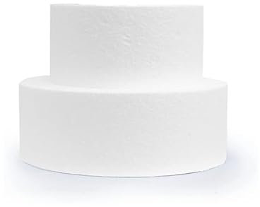 Basi tonde in polistirolo (2 pezzi) per torta a due piani in cake design e decorazioni creative. Misure Ø60xH10 Cm, Ø50xH10 Cm