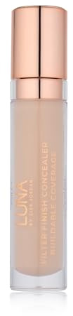 LUNA Filter Finish Concealer in VANILLA Shade - Hydrating Cream Concealer Contains Vitamin E, Hyaluronnic Acid and Glycerin - Perfect for Fair/Light Skin - Can Be Use as Highlighter and Contour
