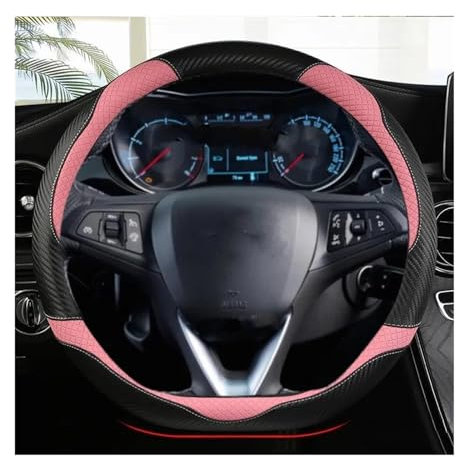 GeRRiT Lenkradbezug Leder Für Opel Für Astra 2015-2021 Für Corsa Für Combo Für Mokka 2018-2021 Für Grandland X Für Insignia CT Auto Lenkrad Abdeckung D Form Leder Lenkradabdeckung (Color : PINK)
