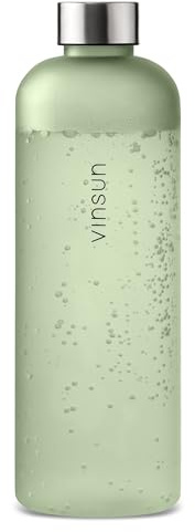 VINSUN Gourde Sport 1,5l - Réutilisable, Sans BPA, Tritan, Étanche, Convient aux Boissons Gazeuses - Bouteille Légère pour Sport, Camping, École, Vélo, Yoga, Bureau, Gym