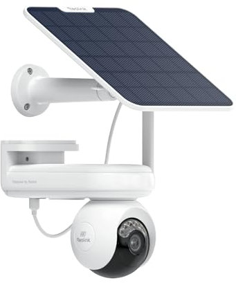 Reolink 4K Security Camera Outdoor Wireless Altas PT Ultra+Solar Panel, 20000mAh Rechargeable Battery, F1.0, 2.4/5GHz Wi-Fi 6, 355°Pan & 90°Tilt, Smart Detection, Support up to 512GB microSD Card