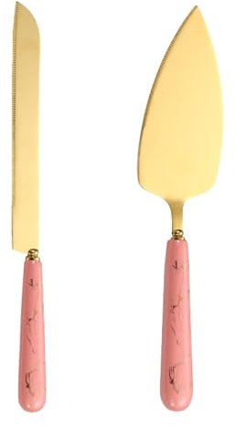 Set di taglio per torte in acciaio inox, set di taglio per torte nuziali, con manico in ceramica, paletta per torte con manico in ceramica, tagliapizza, design elegante per dolci, pizza,