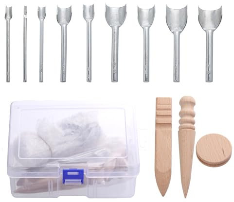 X-Institute 12Pcs Half Runde Cutter Stanzen Werkzeug Leder Kanten Burnisher Für Lederband Gürtel Brieftasche Leder Handwerk Arbeits Werkzeug