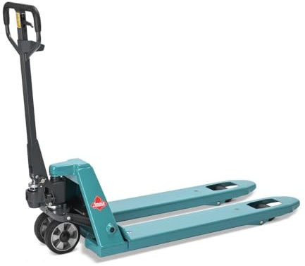 Ameise Wiegehubwagen PTM | 2.000 kg Tragkraft | Displaywaage mit 0,5/1 kg Schritten | 1.150 mm Gabellänge | Lenkrad aus laufruhigem Vollgummi | Polyurethan Einfach-Gabelrollen | Hubwagen mit Waage