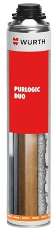 Espuma de poliuretano Expansive Wurth Purlogic Duo 750 ml - Espuma aislante térmica para pistola - Aislamiento, Calafateado, Relleno - Espuma Expansive Alto Rendimiento