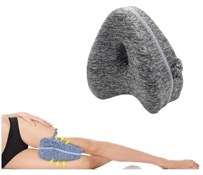 GJFWQC Knee Pillow, Memory Foam Wedge Pillow Leg Pillow for Side Sleeping, Leg Pain, Knees Pain, Joints Pain & Pregnancy Bed Leg Cushion for Side Sleepers (Gray)