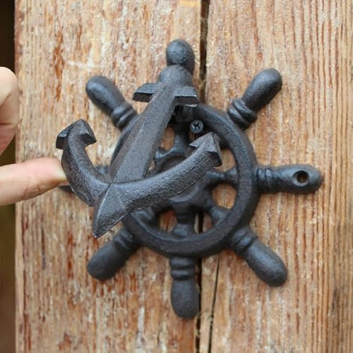 GTPBAO Batacchio Portone Battente per Porta da Appendere al Muro - Maniglia per Porta in Ferro Battuto per Interni Esterni, Battente per Porta D'ingresso per Portico Anteriore