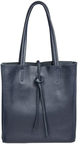 Caspar mittelgroße Leder Shopper Schultertasche Casual Damen Tasche mit Sicherheitsfach - CLASSIC LINE - Modell No.814 - Made in Italy