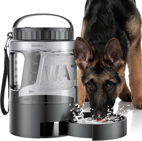 Dog Water Bottle Travel Bowl - 95oz Large Portable Dog Water Bowls Dispenser for Camping Essentials Hiking Traveling Beach Car Park Accessories, Leak Proof Pet Drinking Bottle Jug Bowls Dispenser