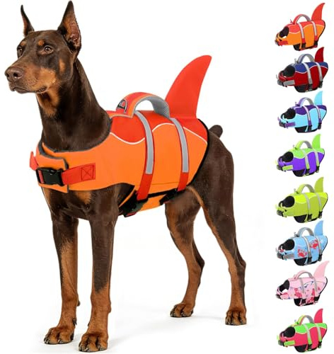 AOFITEE Giubbotto Salvagente per Cani con Pinna di Squalo
