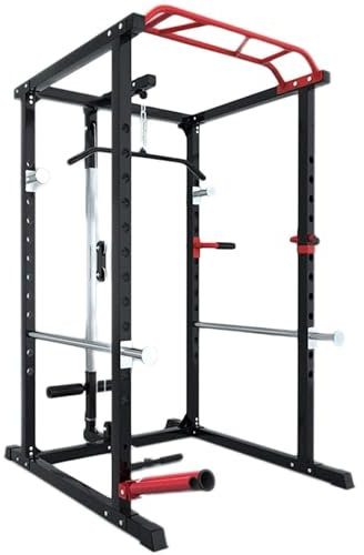 Heavy Duty Power Cage, Multi-Functional Squat Rack with Bench Stand for Home Gym Strength Training and Fitness Workouts