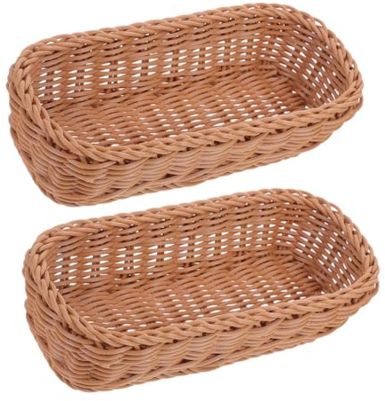 Cabilock 2pezzi Cesto Porta Oggetti Multiuso in Rattan Intrecciato Cestino Portaoggetti Per Cucina e Tavolo Da Pranzo Vassoio Intrecciato Per Organizzare Posate e Barattoli Di Condimento