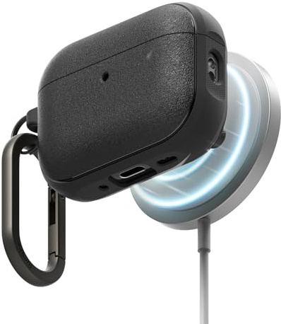 Ringke für AirPods Pro 3 Hülle, [Onyx Magnetic/Kompatibel mit MagSafe] Griffige & Stoßfeste Schutzhülle, rutschfest & Anti-Fingerabdruck, Robustes Design mit Karabiner, Schwarz