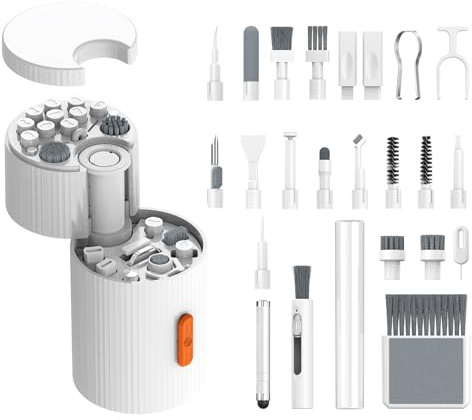 Générique Kit de Nettoyage pour Ordinateur Portable,21 en 1 Brosse Portable | Aspirateur pour Clavier,pour Téléphone Ordinateur Appareils Électroniques Écouteurs Écran Appareil Photo Enceinte