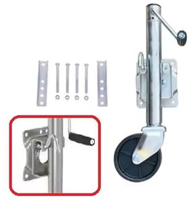 WUHGI Gato de Remolque Giratorio Marino de Alta Resistencia - Rueda de Gato, Ruedas giratorias para Remolque, Rueda de Soporte galvanizada para Cargas Pesadas, Rueda de 15 cm, 540 kg, Ajustable y