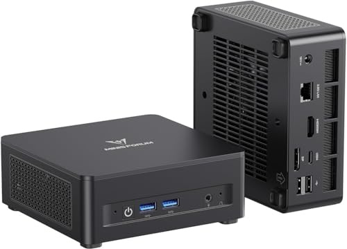 MINIS FORUM UM690L Slim Mini PC, AMD Ryzen 9 6900HX 8C jusqu'à 4.9 GHz et AMD Radeon 680M, 32 GB LPDDR5(on Board, jusqu'à 6400MT/s)/1TB SSD, HDMI/USB4/DP Sortie vidéo, WiFi 6E, BT5.2, USB 3.2 x 2