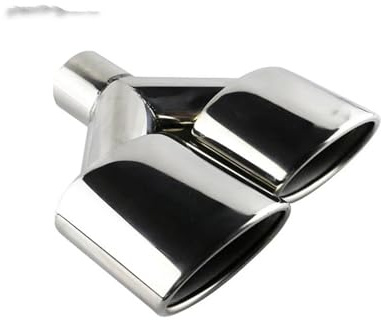 Edelstahl-Auspuffblende, 57 mm Anschluss, Doppelrohr-Auspuffendrohr, Silber, für W204 W211 Auspuffschalldämpferrohr (R)