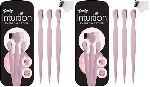 WILKINSON SWORD - Intuition Eyebrow Styler for Women | Strumento di depilazione e definizione per le sopracciglia | Strumento di esfoliazione | Confezione di 3 Rasoi Usa e Getta (Confezione da 2)