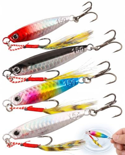 XUKZIMA Angelköder Set 5 Stück 10g, 5 Farben Wobbler Swimbait Spinnerbait für Forelle Hecht. Realistische Kunstköder für Lachs, Meerforelle, Hornhecht, Süß- & Salzwasser.