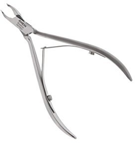 Pinza professionale per cuticole, pinza per cuticole, forbici per cuticole, strumento per la cura dei piedi, manicure, pedicure, testa in acciaio inox (7 mm)