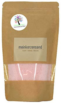 KERZENSAND Wachsgranulat 200g oder 400g in verschiedenen Farben (inkl. Docht) - Palmwachs Kerzengranulat - universal einsetzbar - kreativ - vielseitig - dekorativ (200g, Rosa)