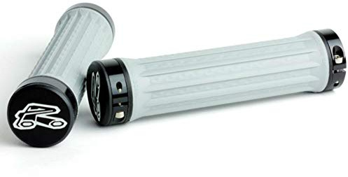 Renthal Traction Lock-On Grips - Light Grey, Soft Compound/Mountain Bike MTB Locking Handlebar Part Comfort Handle Bar Trail Enduro Downhill Off Road Riding Cycle Accessories Cycling Component Pair