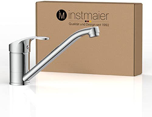 instmaier K1 Küchenarmatur | Wasserhahn Küche | Mischbatterie für die Küche | Armatur Spüle | Spültischarmatur mit Einhebelmischer | 360° schwenkbar | Chrom