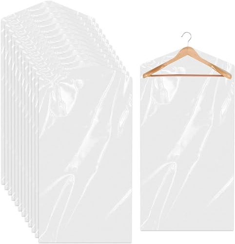 DEWIN Kunststoff Anzugtasche, 50 Stück Einweg-Kleidung Staubbeutel Chemische Reinigung Kleidungsstück Kleiderhüllen für Anzug, Abendkleid, Mantel, Hemd.(60 * 100 cm)