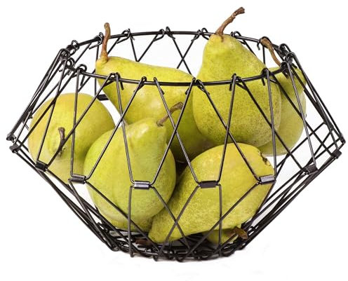 STONELINE® Faltbarer Obstkorb, Flexi- Korb, Fruchtkorb, Obstschale, Brotkorb, Servierkorb, Drahtkorb, Aufbewahrungskorb, Deko Korb