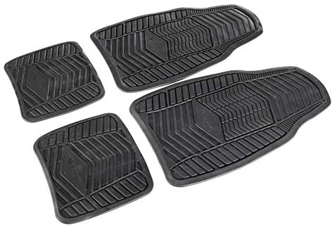 MICHELIN Auto Gummi Fußmatten | Fussmatten- Set Zuschneidbar | 4 Universelle Gummimatten für Vorne & Hinten Schwarz | Allwettermatte, Universal