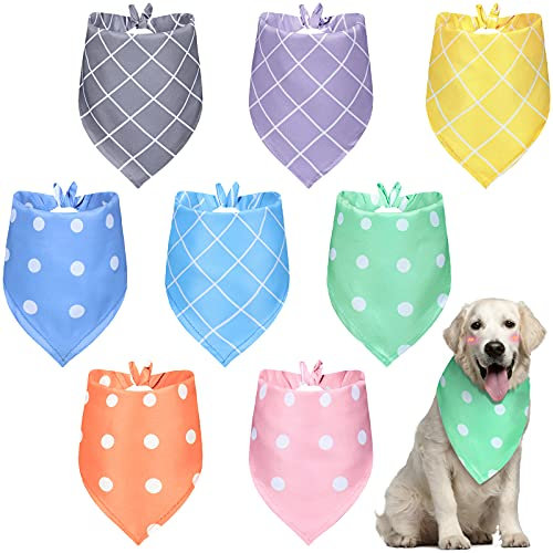 8 Stück verstellbare Hundehalstücher Haustier Hund Lätzchen Schals Dreieck Hund Kopftücher Haustier Bandana Zubehör für kleine mittelgroße Hunde mehrere Größen