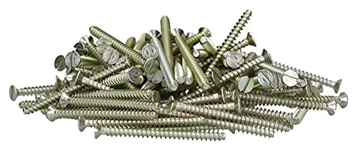 Voxura Schrauben Geräteschrauben für Schalterdosen Senkschrauben mit Schlitz Ø 3,2x40mm gvz Stahl 100 Stück im Beutel