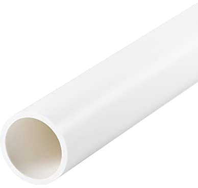 sourcing map Tube PVC Rigide Blanc 21mm ID 25mm OD 50cm Tuyau PVC Pipe Résistant aux Chocs pour Conduites d'Eau, Artisanat, Décoration et Gaines de Câbles