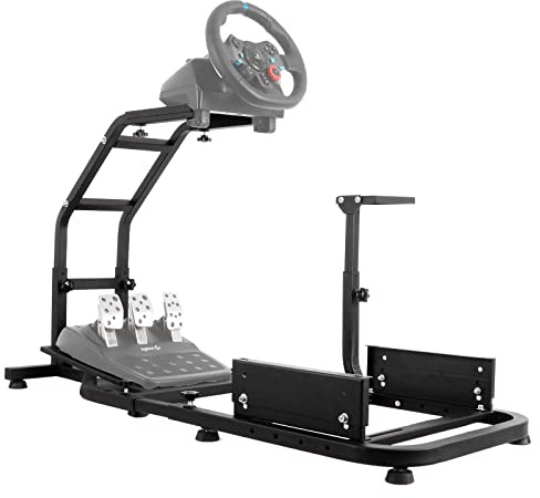 Minneer G29 Racing Steering Wheel Stand, Applicable to Logitech G25 G27 G920,Thrustmaster TX 458, T500 RS, T300RS, T300 Staircase type Adjustable Height Wheel Pedals NOT Included