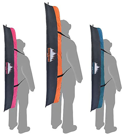Snowsport Skitasche Skicase Ski Bag 6in1 Orange/Pink/Marine für 1 Paar Ski + Stöcke 150/160/170/180cm (170cm, Marine)