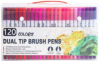 Aquarellstift, 100 Stück, Filzstift, Pinselspitze, Stift, Kunst, Aquarell, Fineliner, Zeichnen, Malen, Schreibwaren, Effekt, am besten für Manga, Färbung, Zeichnen, 72 schwarze Farben (100 weiße