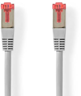 NEDIS 3.0m Cat6 Network Cable, RJ45 Male to Male, Grey, Straight to Straight SF/UTP Cable, 1000 Mbps 250 MHz - Double-Shielded Patch Cable for Gigabit Connections