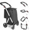 LEUYA ABC Carrello della Spesa, 8L e Tasca Posteriore, con 4 Ruote, e una grande Capacità di 25 kg Carrello Portaspesa, 46L Trolley Spesa on Wheels (Nero)